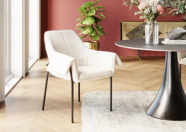Sedia con braccioli Bess crema - KARE