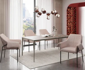 Sedia con braccioli Bess Beige Flitter - KARE
