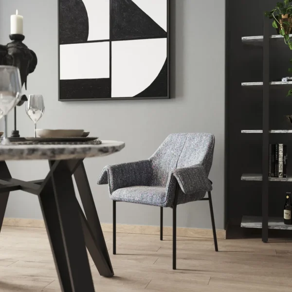 Sedia con braccioli Bess Grey Flitter - KARE