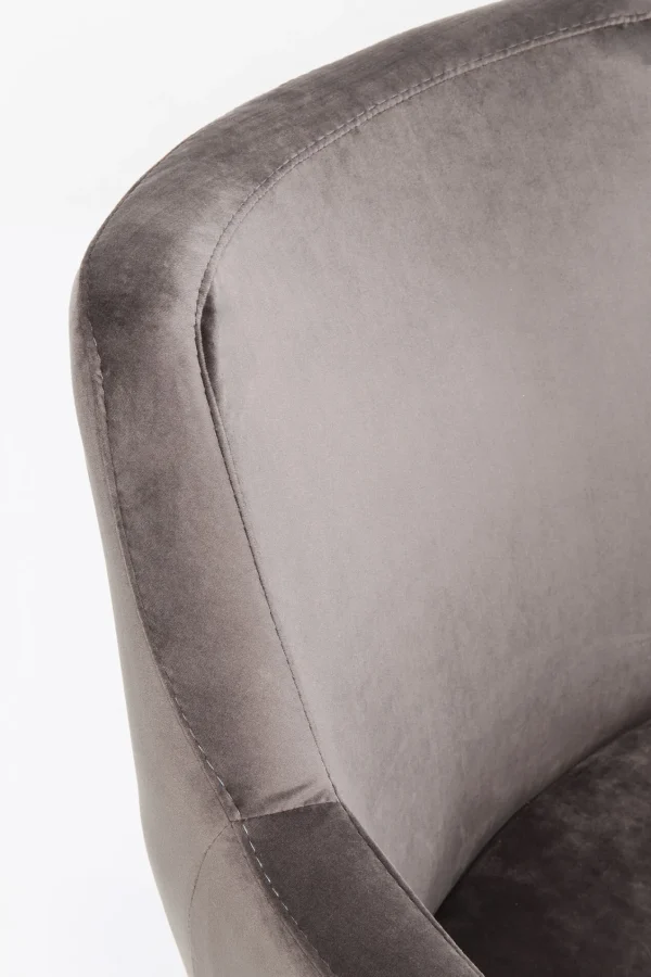 Sedia Con Braccioli Black Mode Velluto Grigio - KARE