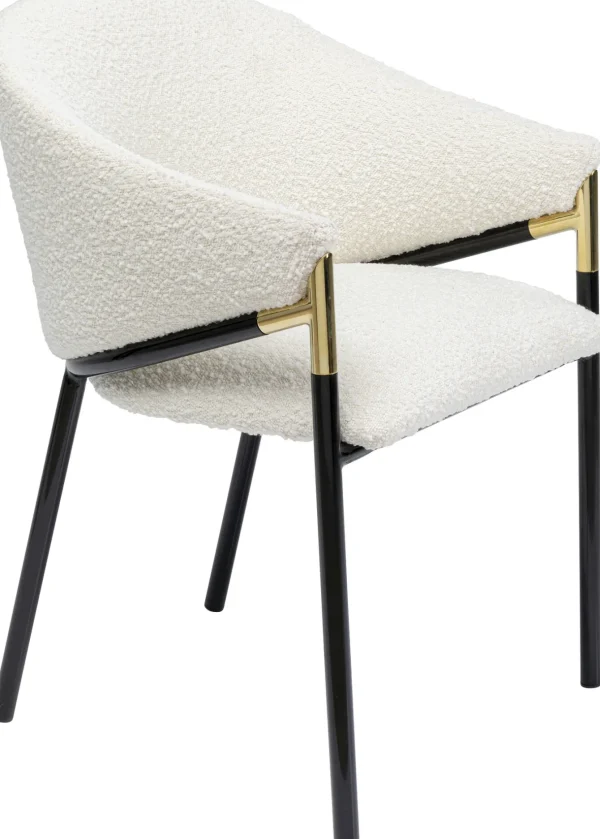 Sedia con braccioli Boulevard bianco - KARE