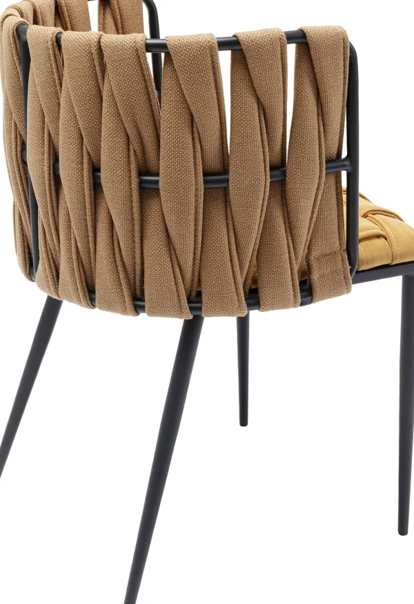 SEDIA CON BRACCIOLI CHEERIO GIALLO CON CUSCINO - KARE