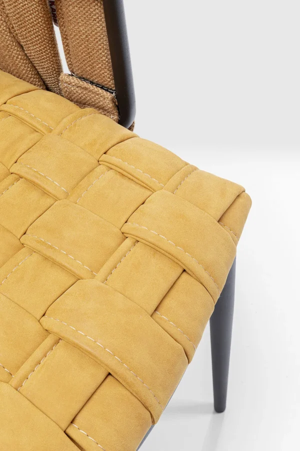 SEDIA CON BRACCIOLI CHEERIO GIALLO CON CUSCINO - KARE