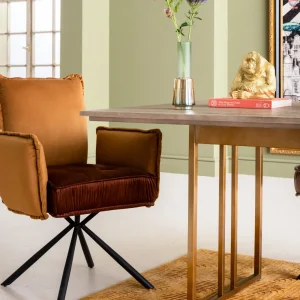 Sedia con braccioli Chelsea marrone - KARE