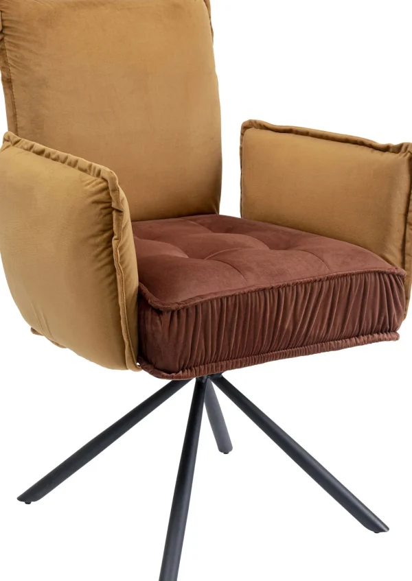 Sedia con braccioli Chelsea marrone - KARE