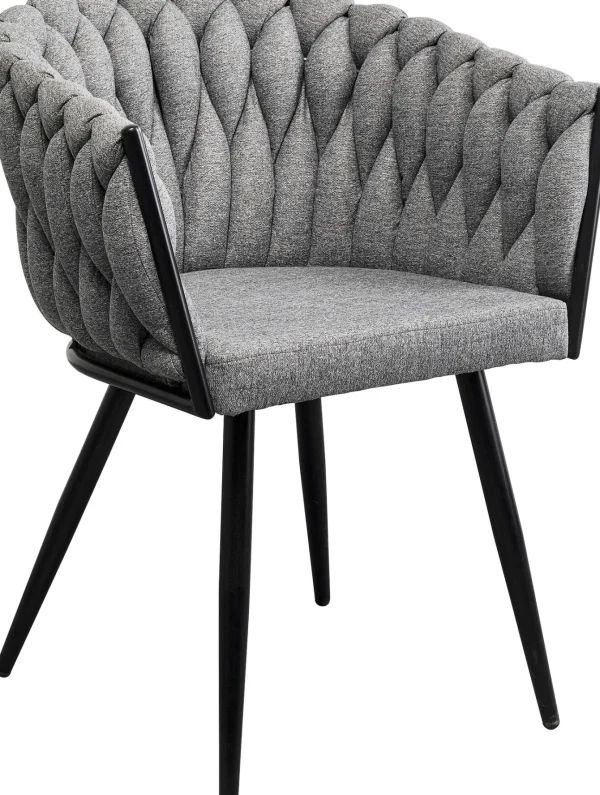 Sedia con braccioli Dean grigio - KARE