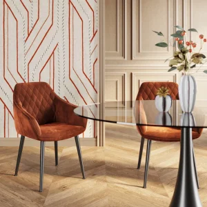 Sedia con braccioli Harry rosso ruggine - KARE