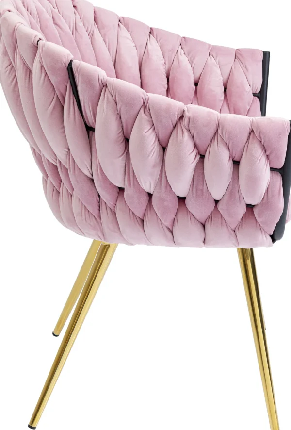 Sedia con braccioli Knot rosa - KARE
