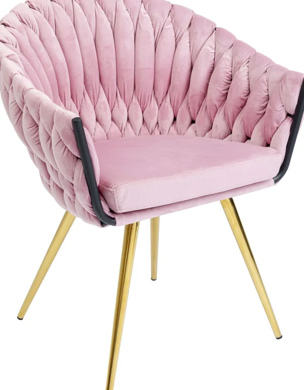 Sedia con braccioli Knot rosa - KARE
