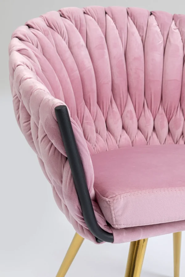 Sedia con braccioli Knot rosa - KARE