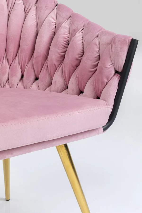 Sedia con braccioli Knot rosa - KARE