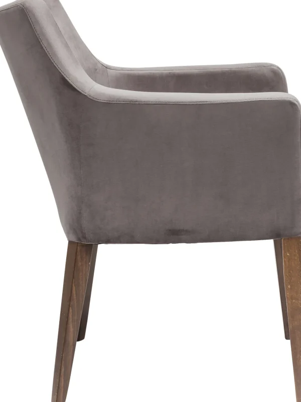 SEDIA CON BRACCIOLI MODE VELLUTO GRIGIO - KARE