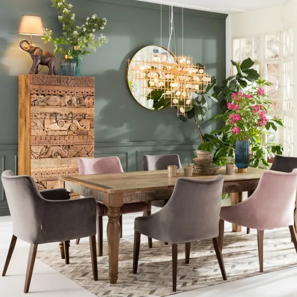SEDIA CON BRACCIOLI MODE VELLUTO GRIGIO - KARE