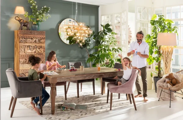 SEDIA CON BRACCIOLI MODE VELLUTO GRIGIO - KARE