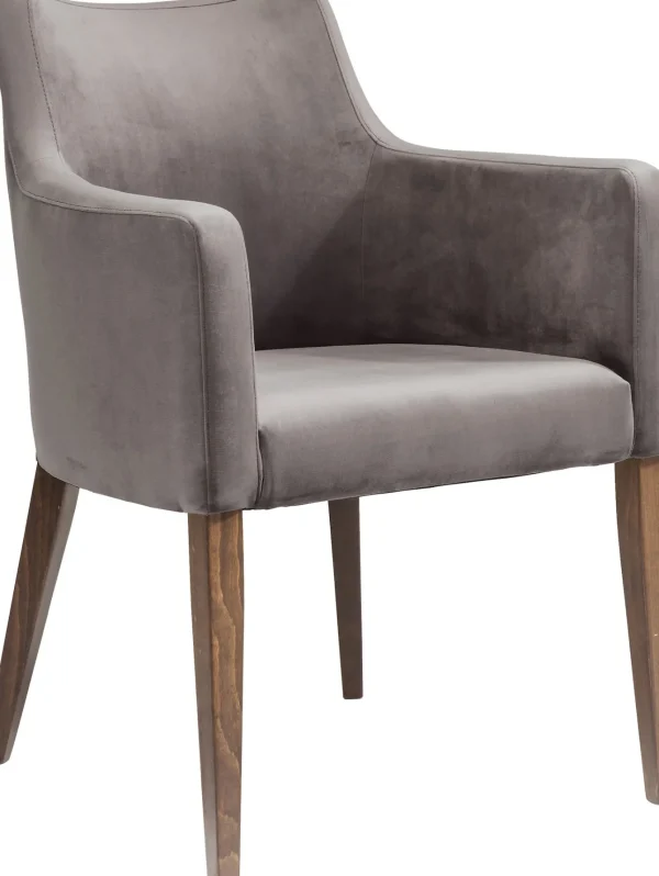 SEDIA CON BRACCIOLI MODE VELLUTO GRIGIO - KARE