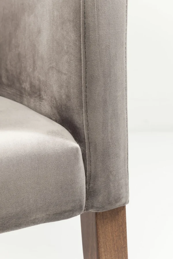 SEDIA CON BRACCIOLI MODE VELLUTO GRIGIO - KARE