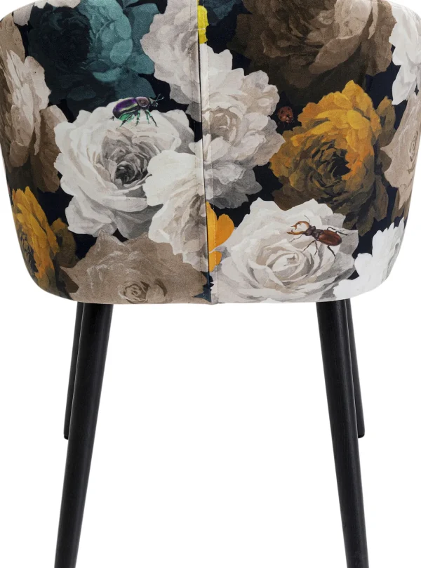 SEDIA CON BRACCIOLI PEONY FLOWER GIALLO - KARE