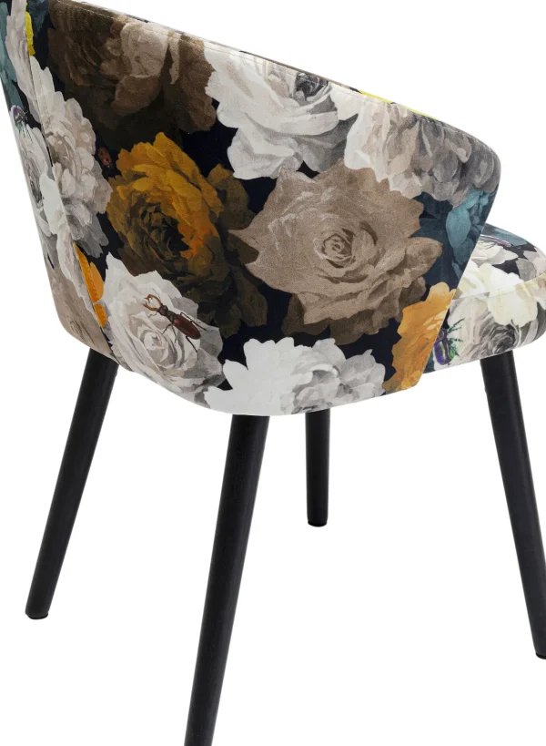 SEDIA CON BRACCIOLI PEONY FLOWER GIALLO - KARE