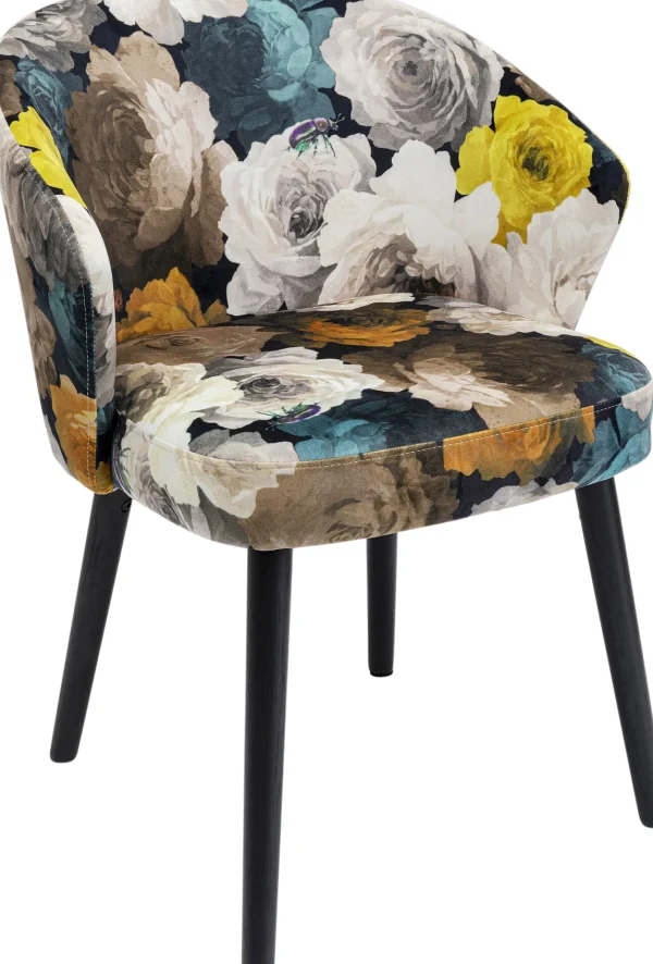 SEDIA CON BRACCIOLI PEONY FLOWER GIALLO - KARE