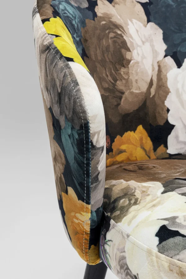 SEDIA CON BRACCIOLI PEONY FLOWER GIALLO - KARE