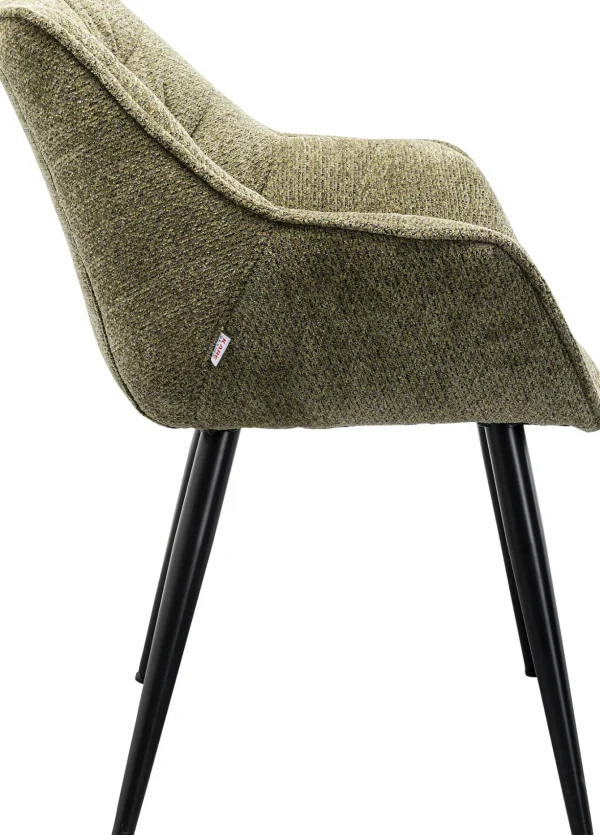 Sedia con braccioli Thelma Melange Verde - KARE