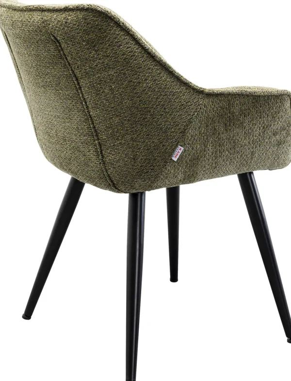 Sedia con braccioli Thelma Melange Verde - KARE