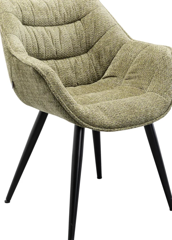 Sedia con braccioli Thelma Melange Verde - KARE