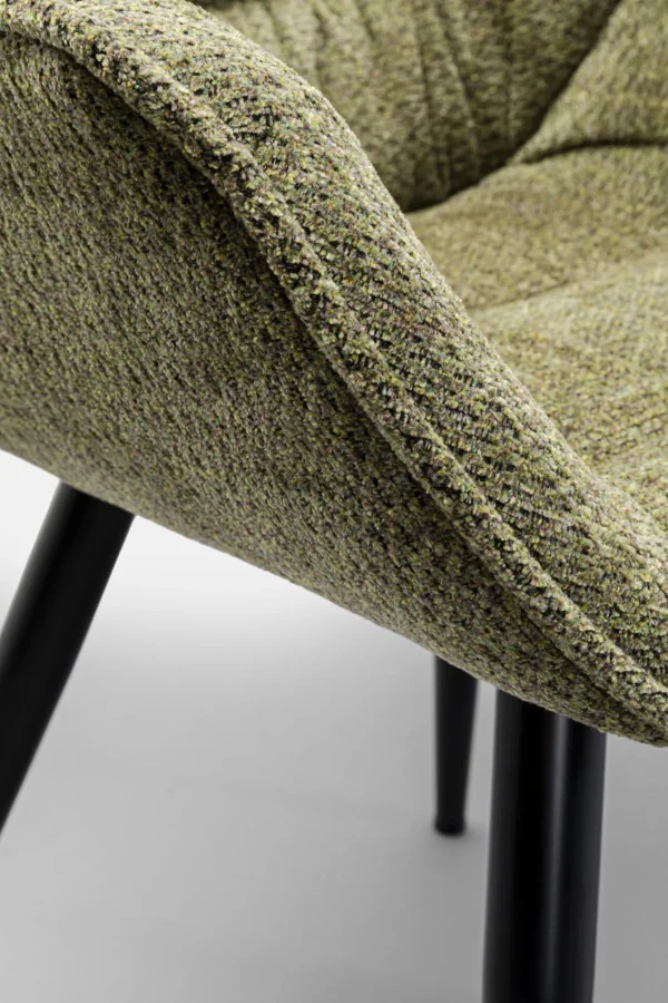 Sedia con braccioli Thelma Melange Verde - KARE