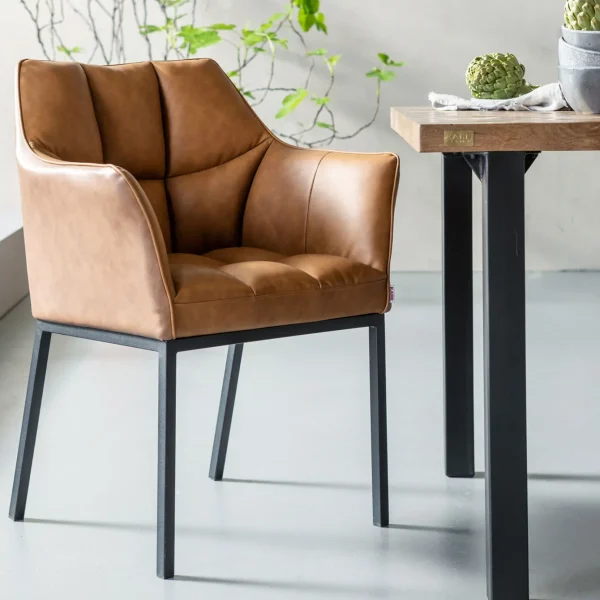 Sedia con braccioli ThinkThank marrone - KARE