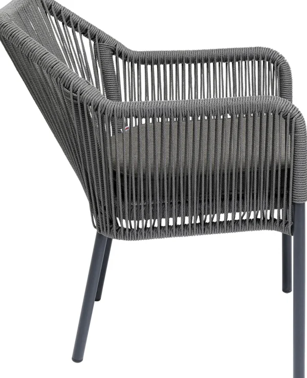 Sedia con braccioli Wave grigio - KARE