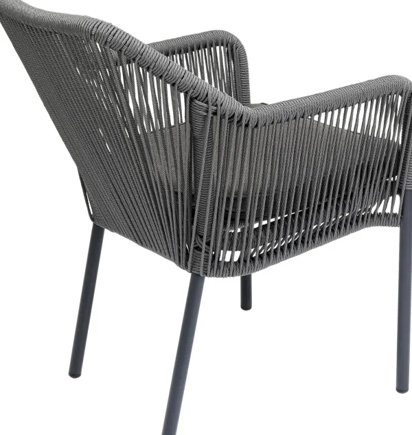 Sedia con braccioli Wave grigio - KARE