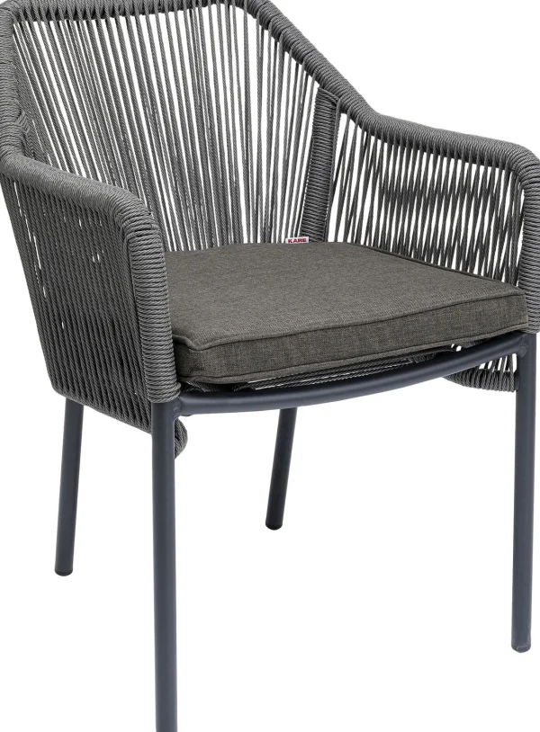 Sedia con braccioli Wave grigio - KARE
