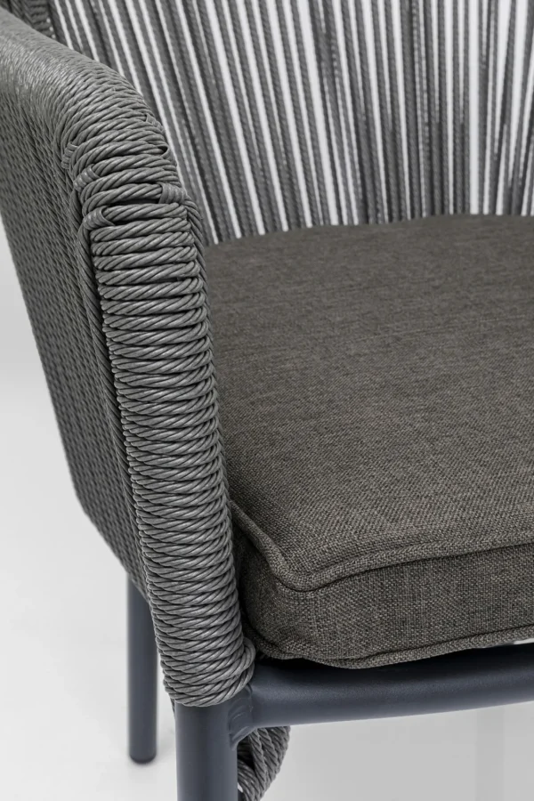 Sedia con braccioli Wave grigio - KARE