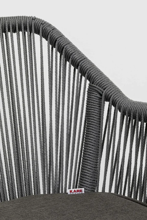 Sedia con braccioli Wave grigio - KARE