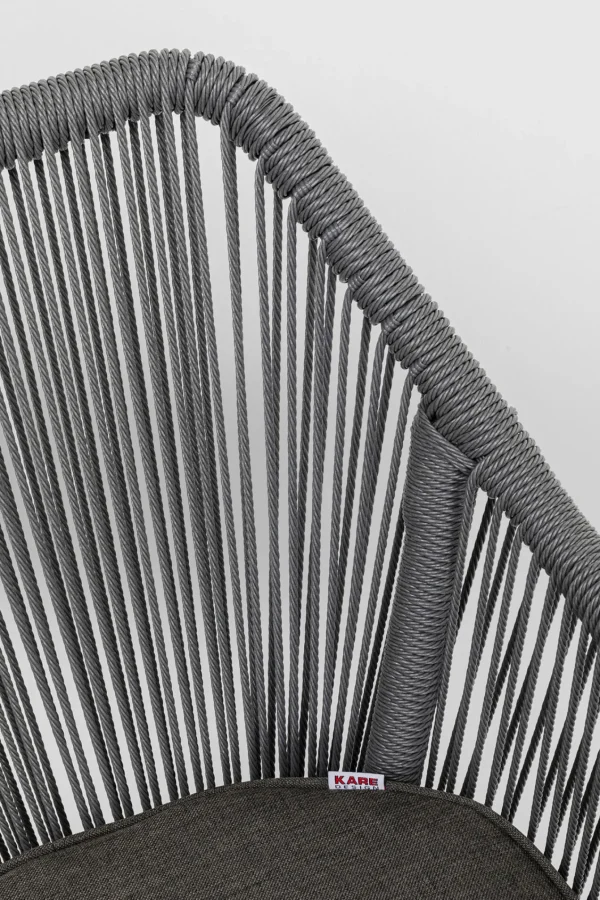 Sedia con braccioli Wave grigio - KARE