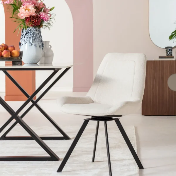 Sedia girevole Baron crema - KARE
