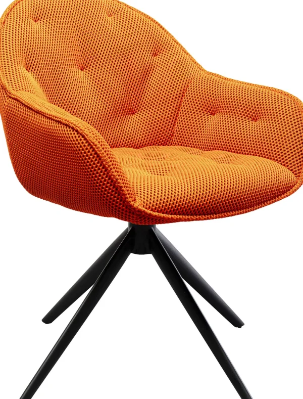 Sedia girevole Carlito Mesh arancione - KARE