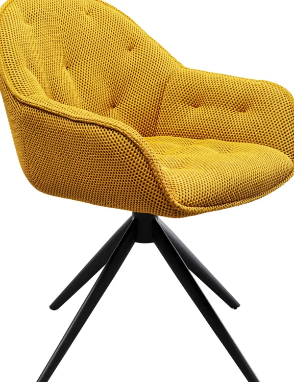 Sedia girevole Carlito Mesh giallo - KARE
