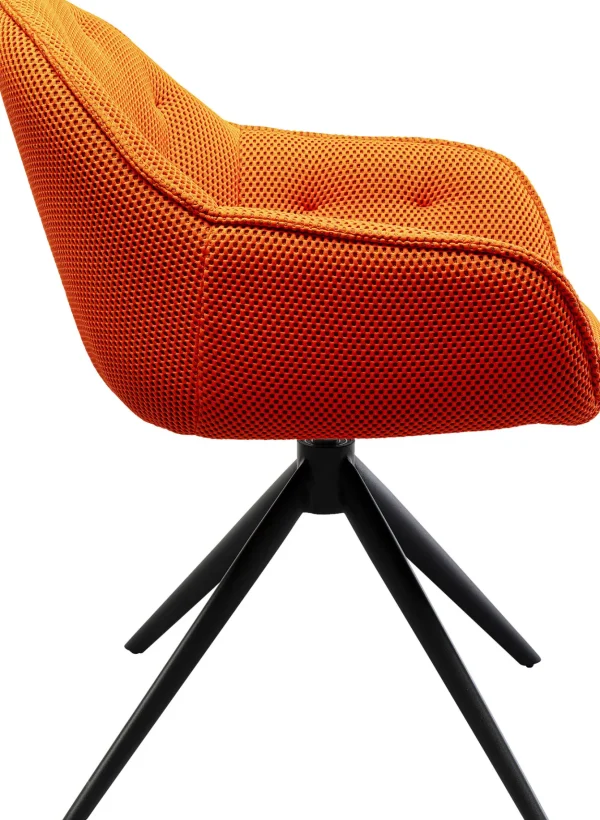 Sedia girevole Carlito Mesh arancione - KARE