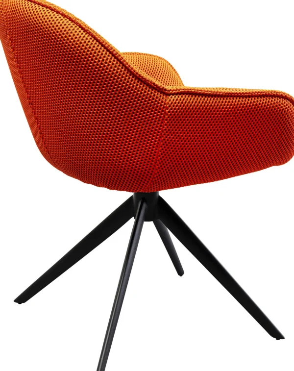 Sedia girevole Carlito Mesh arancione - KARE