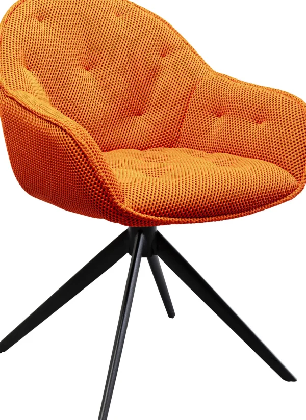 Sedia girevole Carlito Mesh arancione - KARE