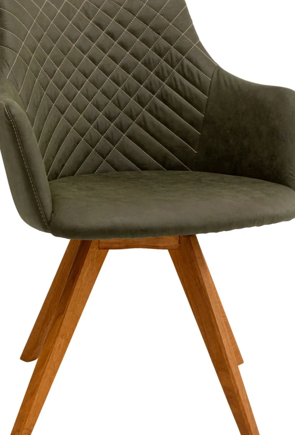 Sedia girevole Coco Wood Verde - KARE