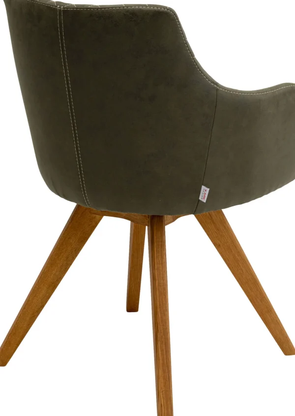 Sedia girevole Coco Wood Verde - KARE