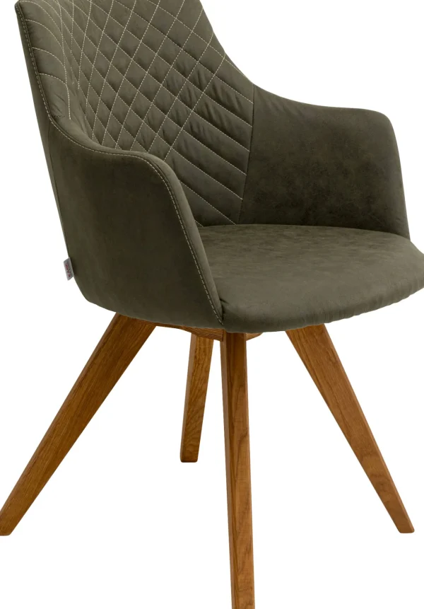 Sedia girevole Coco Wood Verde - KARE
