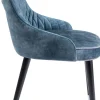 Sedia imbottita "Catania" in velluto blu trapuntata con gambe in legno massello - KARE