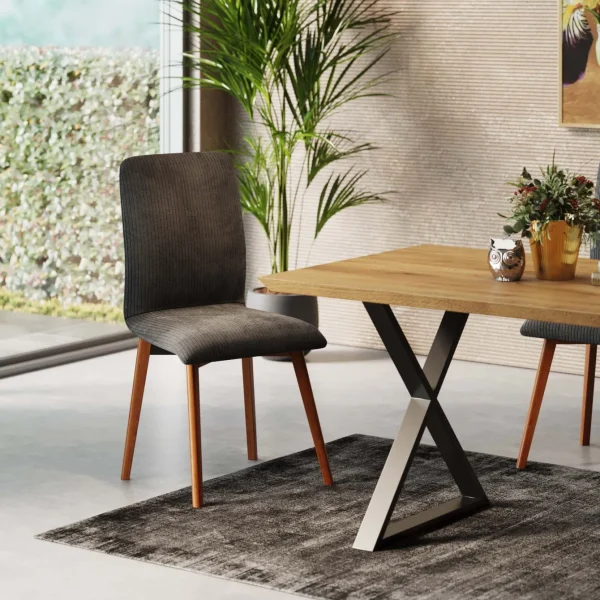 Sedia Lara Cord grigio - KARE