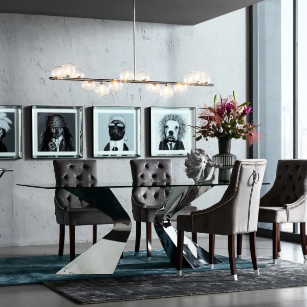 Sedia Prince in velluto grigio - KARE