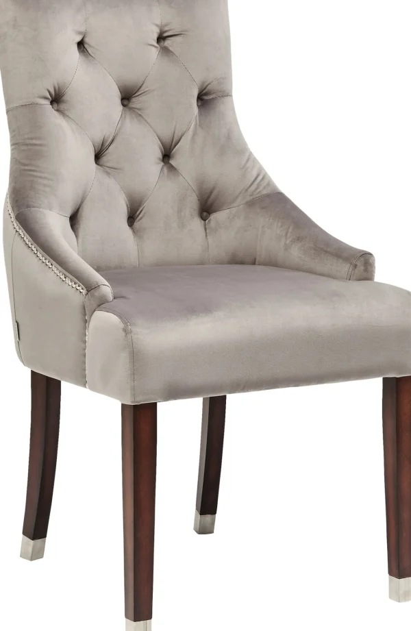 Sedia Prince in velluto grigio - KARE