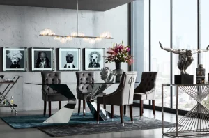 Sedia Prince in velluto grigio - KARE