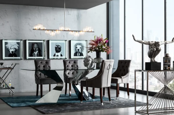 Sedia Prince in velluto grigio - KARE